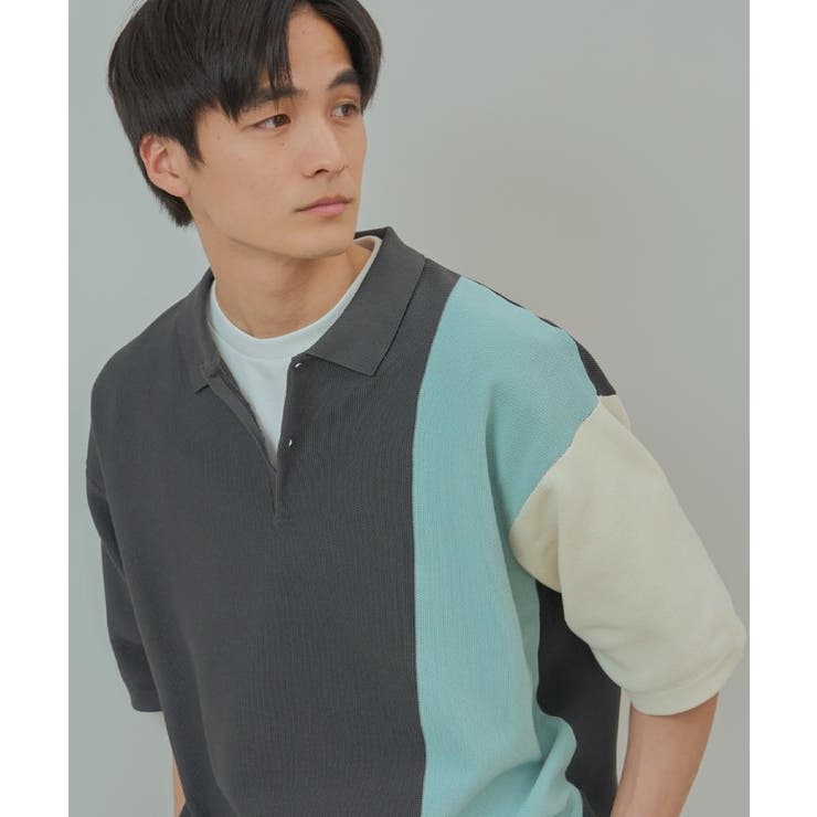 パネルニットポロシャツ | THE SHOP TK | 詳細画像6 