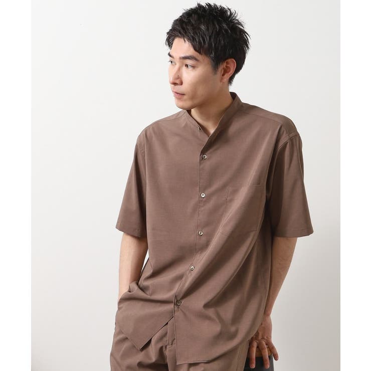クールファイバーバンドカラー半袖シャツ 接触冷感 吸水速乾 | THE SHOP TK | 詳細画像1 