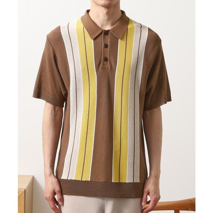 【日本テレビ系 ダメマネ！出演 鈴木仁さん着用】マルチストライプニットポロシャツ | THE SHOP TK | 詳細画像21 