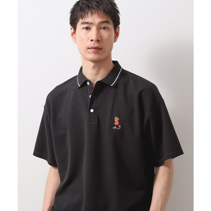 ブラック(019) | アニマル刺繍半袖ポロシャツ 【洗濯機OK/ユニセックス】 | THE SHOP TK