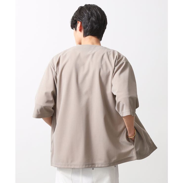 梨地アンサンブルカーディガン 五分袖カーディガン＋半袖Tシャツセット マシンウォ… | THE SHOP TK | 詳細画像14 