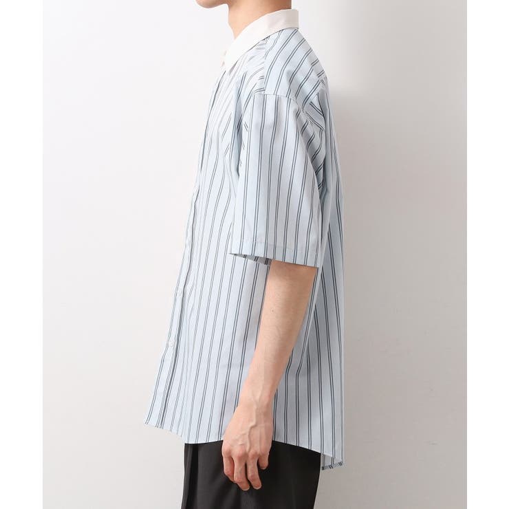 ブロードパネルストライプ半袖シャツ 洗濯機OK／サスティナブル素材 | THE SHOP TK | 詳細画像10 