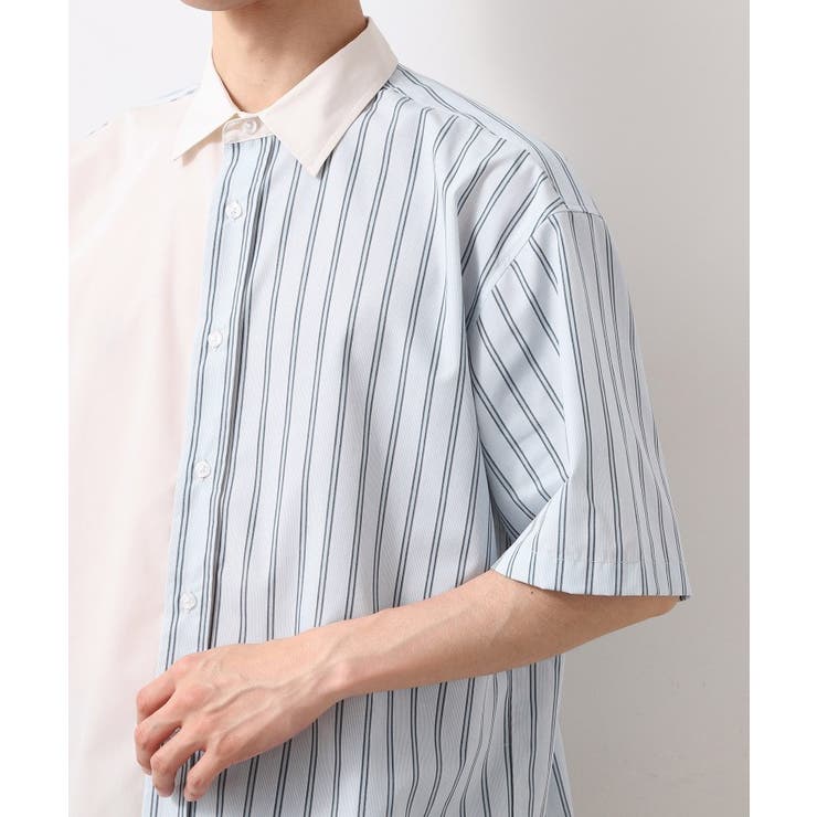 ブロードパネルストライプ半袖シャツ 洗濯機OK／サスティナブル素材 | THE SHOP TK | 詳細画像13 