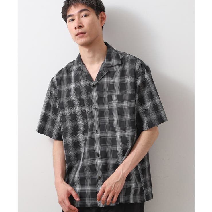 ブラック(219) | オンブレチェック半袖シャツ 洗濯機OK | THE SHOP TK