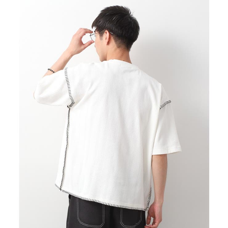 ステッチ刺繍半袖Tシャツ ビックシルエット | THE SHOP TK | 詳細画像2 