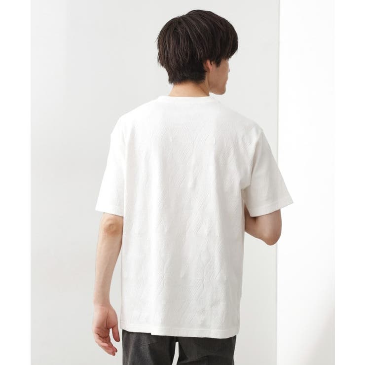 パターンジャカード半袖Tシャツ【洗濯機OK】 | THE SHOP TK | 詳細画像1 