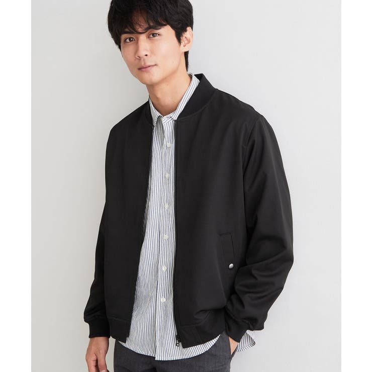 ブラック(019) | 【洗濯機OK／ストレッチ】FLEX LINE リブブルゾン | THE SHOP TK