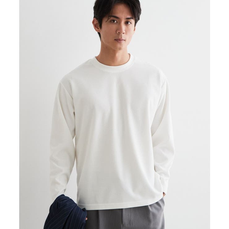 オフホワイト(003) | 【洗濯機OK】カノコ編み 長袖Tシャツ | THE SHOP TK
