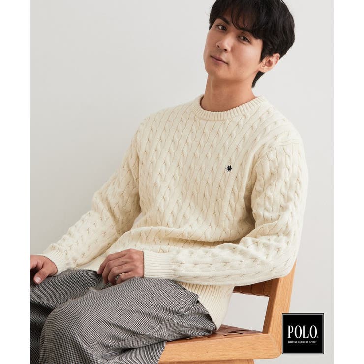 オフホワイト(003) | POLO BCS / 別注ケーブルニット | THE SHOP TK