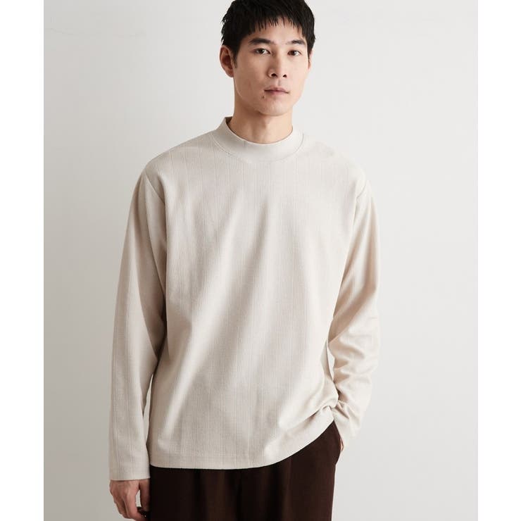 ライトベージュ(051) | モックネックストライプ | THE SHOP TK