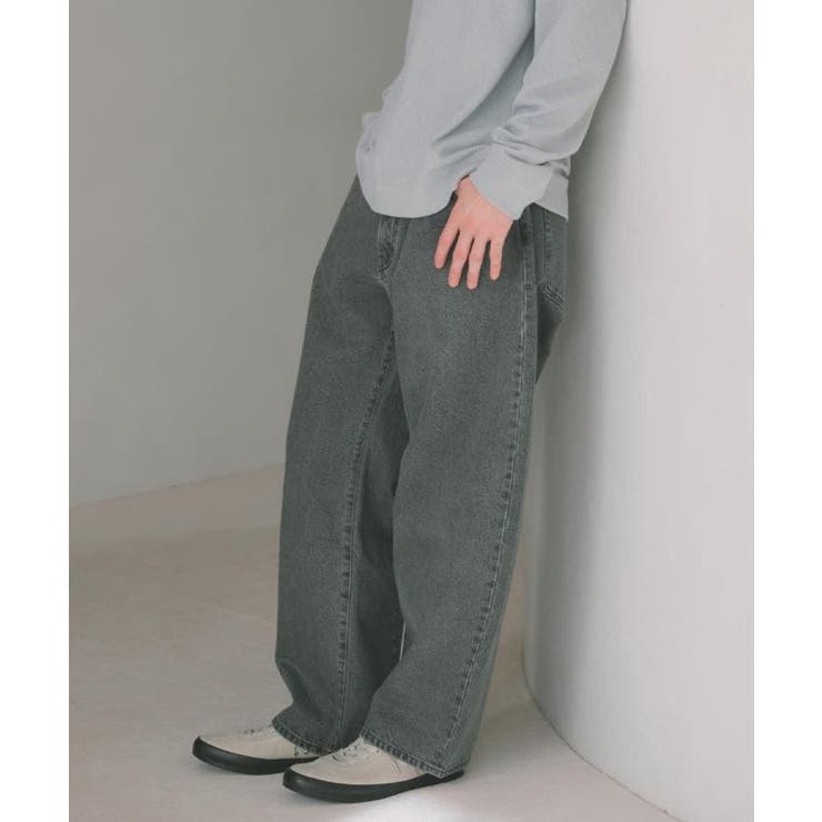 ブラック(019) | 【半歩先のオシャレ】デニムカーブパンツ セットアップ可/洗濯機OK | THE SHOP TK