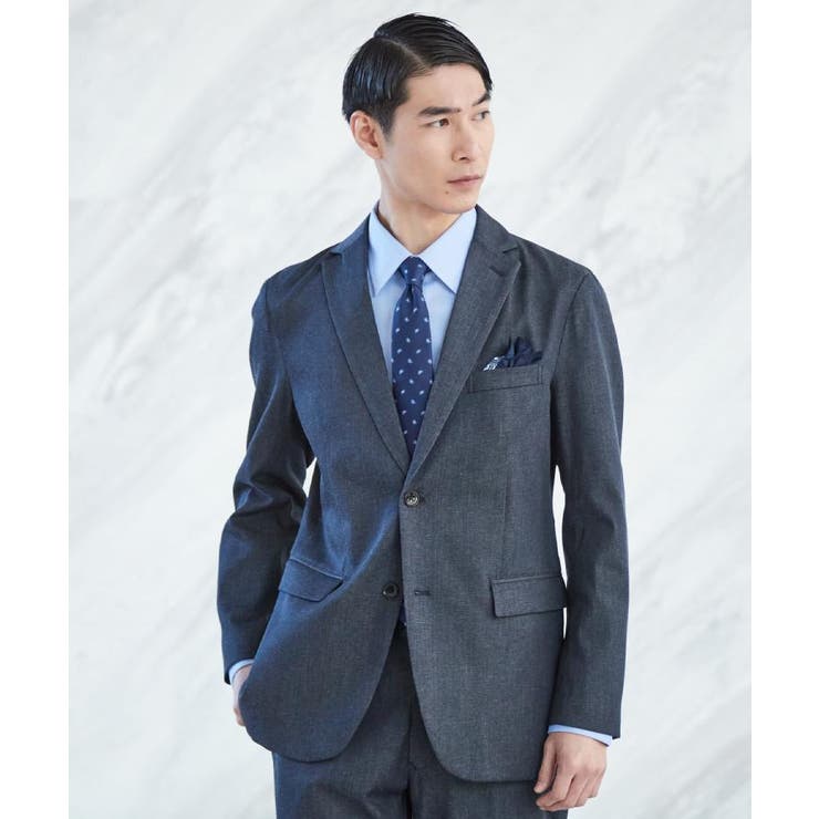 ネイビー(094) | ライトエバーデニム ジャケット 洗濯機OK/ストレッチ/セットアップ可 | THE SHOP TK