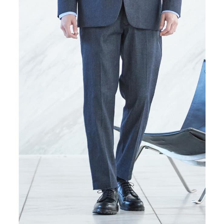 ネイビー(094) | ライトエバーデニム スラックス 洗濯機OK/ストレッチ/セットアップ可 | THE SHOP TK