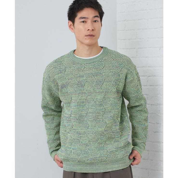グリーン(022) | 【頑張りすぎないオシャレ】ミックスヤーンニット 洗濯機OK／軽量 | THE SHOP TK