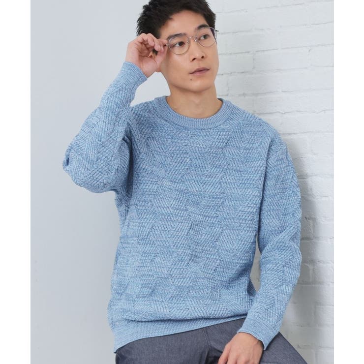 ブルー(092) | 【頑張りすぎないオシャレ】ミックスヤーンニット 洗濯機OK／軽量 | THE SHOP TK