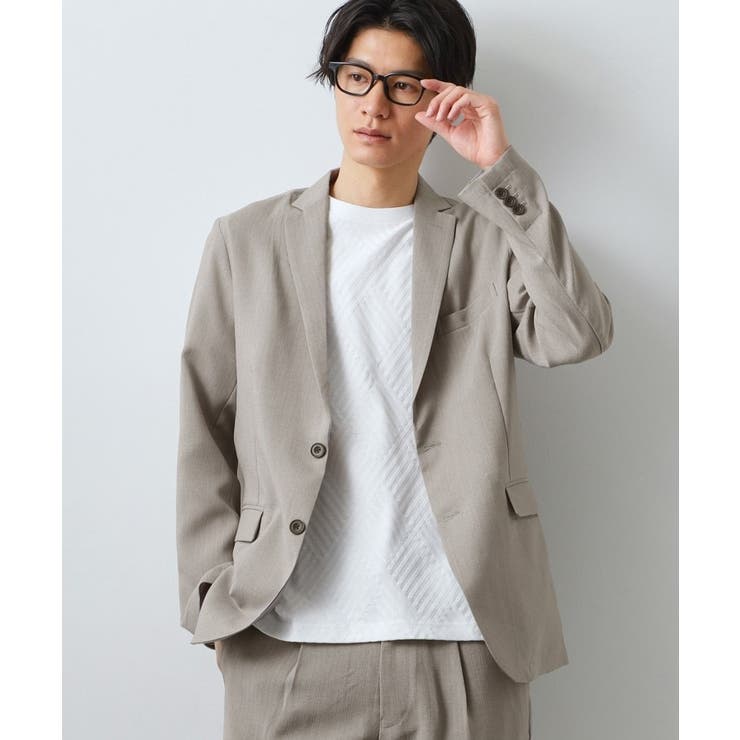 ライトベージュ(051) | 【LINO FINE】リネンライク テーラードジャケット | THE SHOP TK