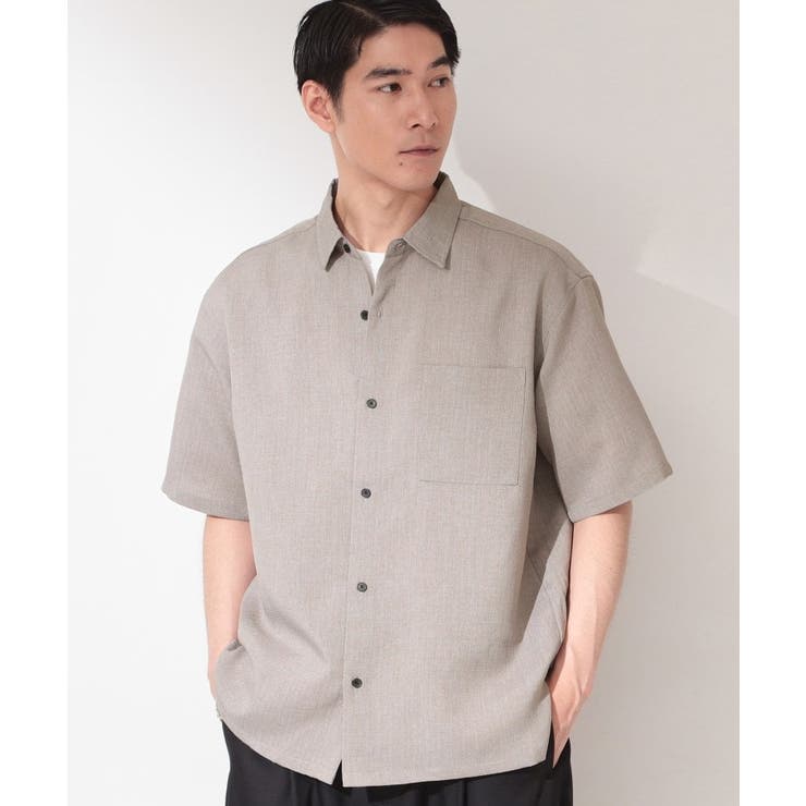 ライトベージュ(051) | 【LINO FINE】 リネンライク半袖シャツ | THE SHOP TK