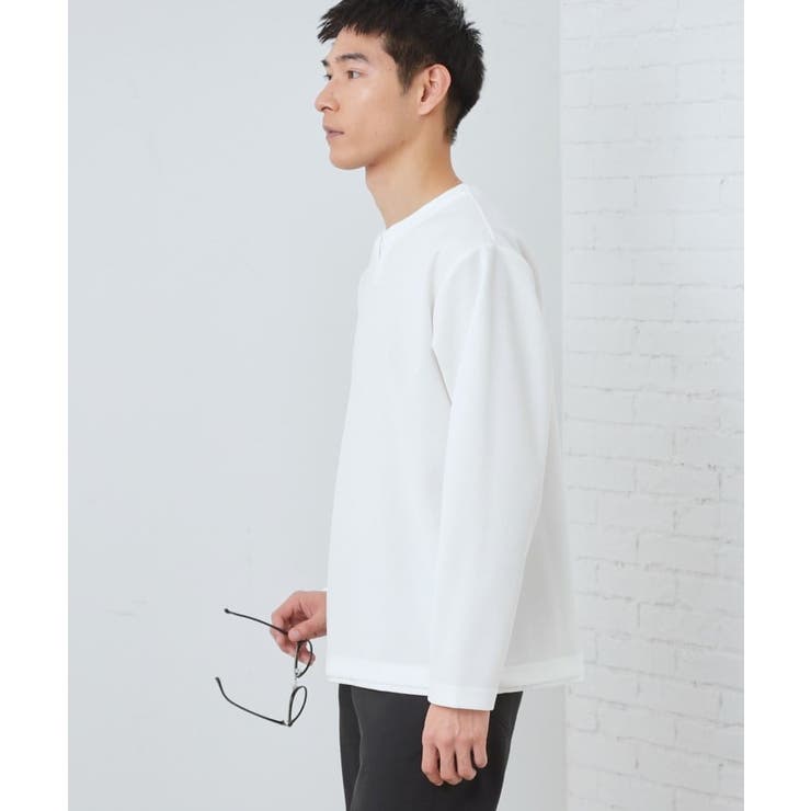 【1枚で手抜きに見えない】キーネック フェイクレイヤード長袖Tシャツ | THE SHOP TK | 詳細画像1 