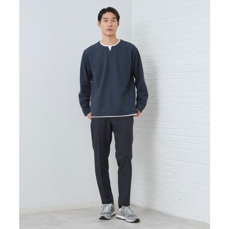 【1枚で手抜きに見えない】キーネック フェイクレイヤード長袖Tシャツ | THE SHOP TK | 詳細画像15 