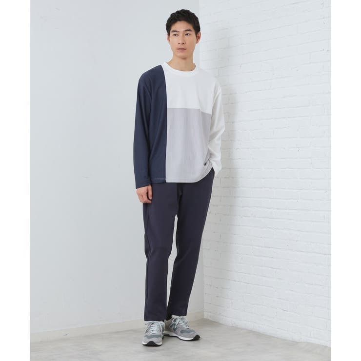 【ちょうどいいカジュアル】パネルブロッキング長袖Tシャツ | THE SHOP TK | 詳細画像3 