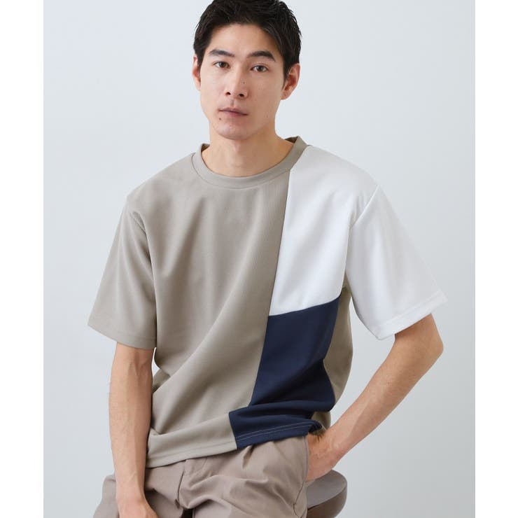 【一枚で着映える】パターンブロッキング 半袖Tシャツ 洗濯機OK | THE SHOP TK | 詳細画像9 