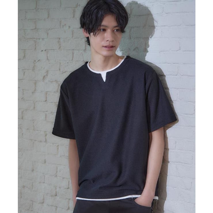 【一枚でコーディネートが完成！】レイヤード風 キーネック 半袖Tシャツ | THE SHOP TK | 詳細画像6 