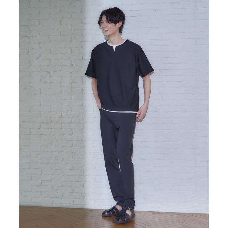 【一枚でコーディネートが完成！】レイヤード風 キーネック 半袖Tシャツ | THE SHOP TK | 詳細画像7 