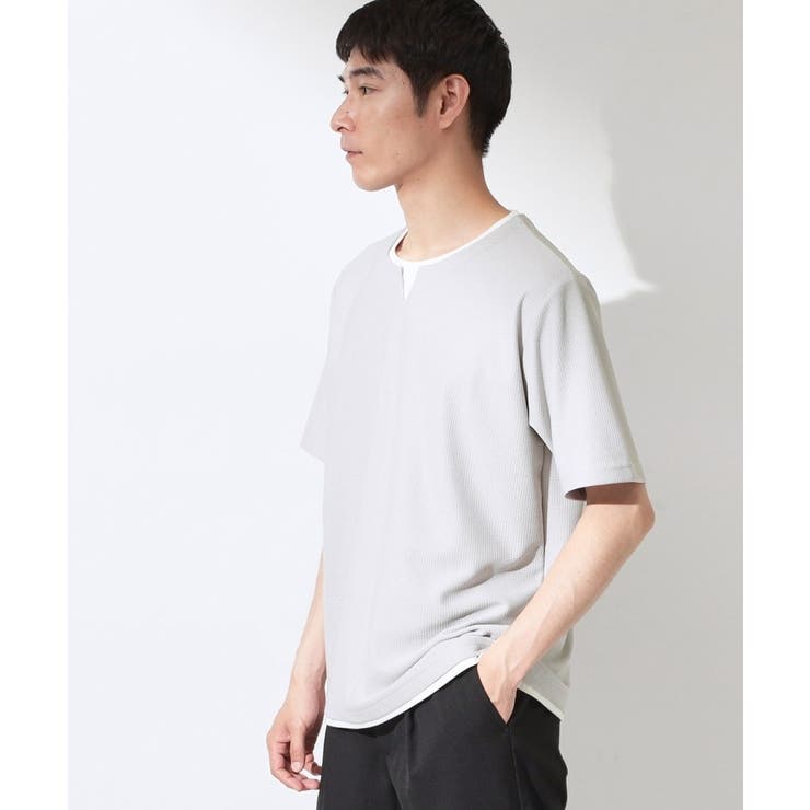 【一枚でコーディネートが完成！】レイヤード風 キーネック 半袖Tシャツ | THE SHOP TK | 詳細画像26 