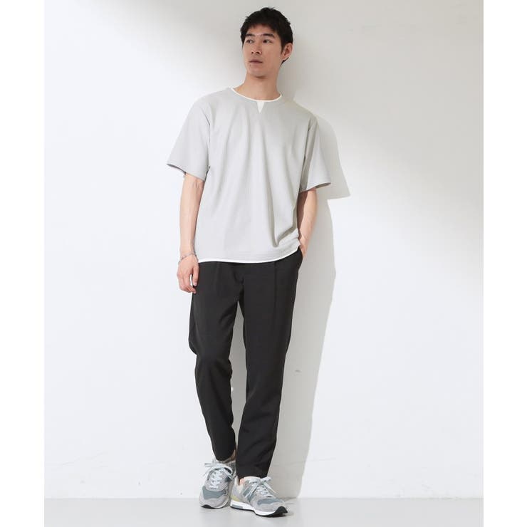 【一枚でコーディネートが完成！】レイヤード風 キーネック 半袖Tシャツ | THE SHOP TK | 詳細画像27 