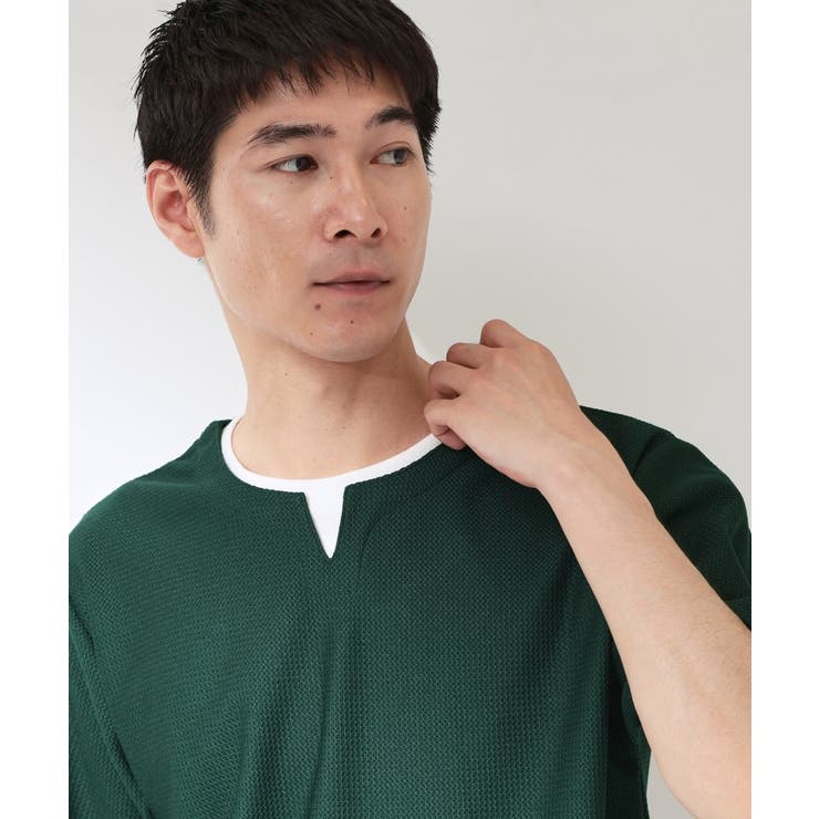 【一枚でコーディネートが完成！】レイヤード風 キーネック 半袖Tシャツ | THE SHOP TK | 詳細画像30 