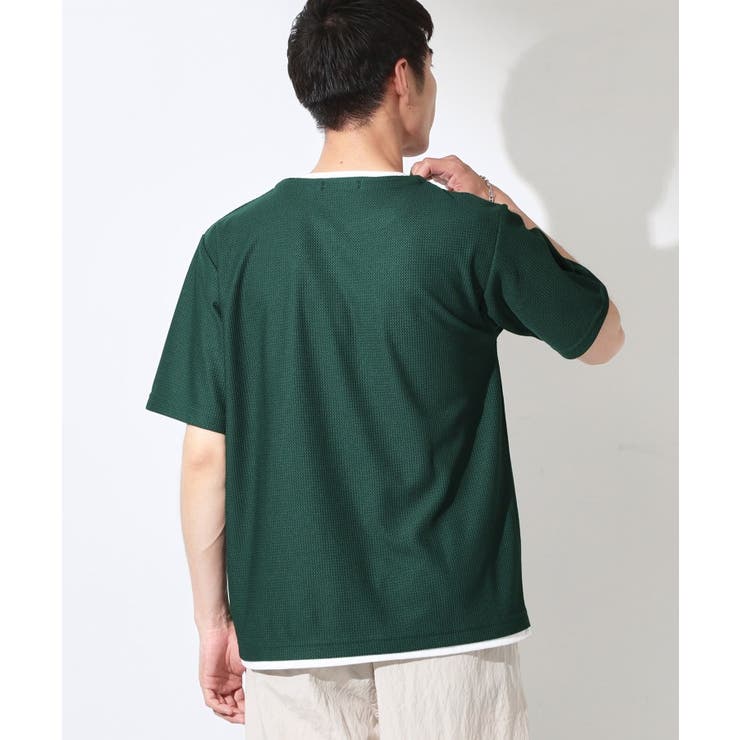 【一枚でコーディネートが完成！】レイヤード風 キーネック 半袖Tシャツ | THE SHOP TK | 詳細画像31 