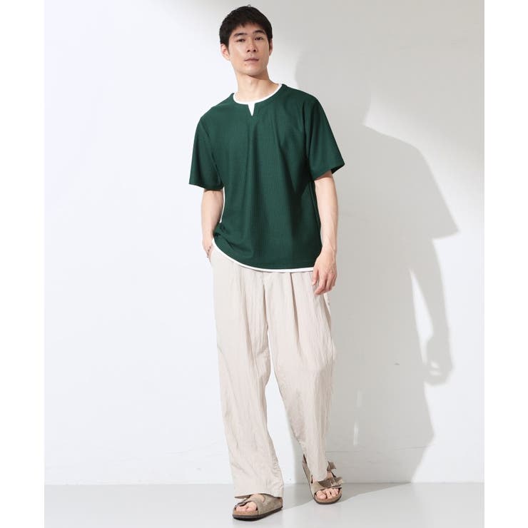 【一枚でコーディネートが完成！】レイヤード風 キーネック 半袖Tシャツ | THE SHOP TK | 詳細画像29 