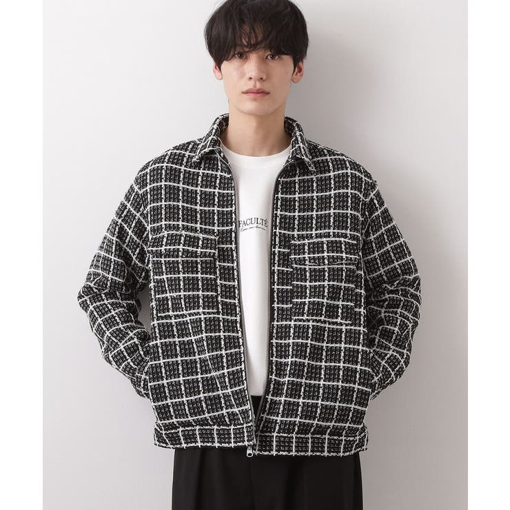 【カジュアルに上品さをプラス】変わり織ツイードブルゾン 洗濯機OK | THE SHOP TK | 詳細画像1 