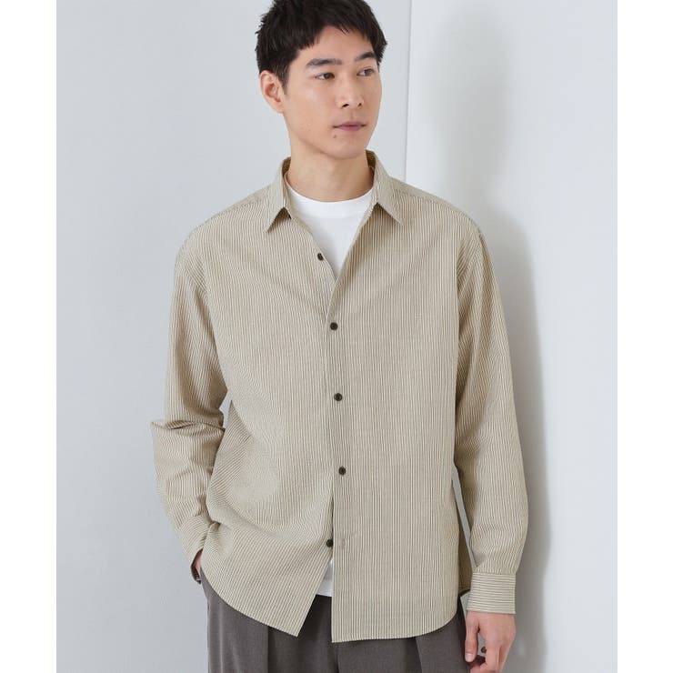 【爽やかで好印象】サッカーストライプシャツ 洗濯機OK | THE SHOP TK | 詳細画像1 