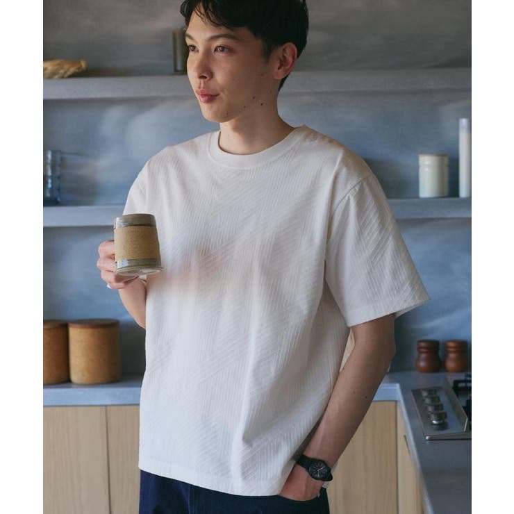 【無地だと少し物足りないという方へ】ジオメトリック柄 半袖Tシャツ 洗濯機OK | THE SHOP TK | 詳細画像1 
