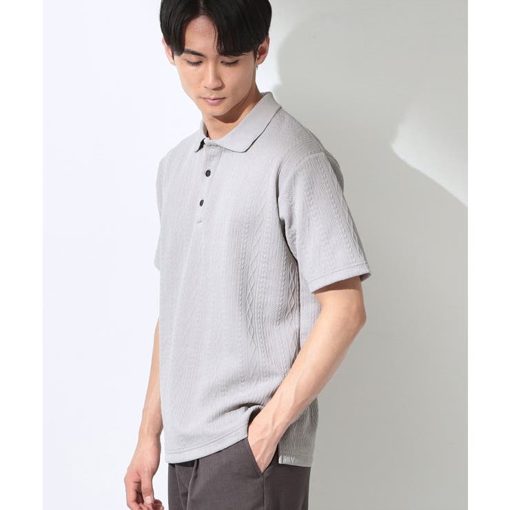 【シンプルすぎない大人の表情】ケーブルフクレポロシャツ 吸水速乾 UVケア | THE SHOP TK | 詳細画像4 
