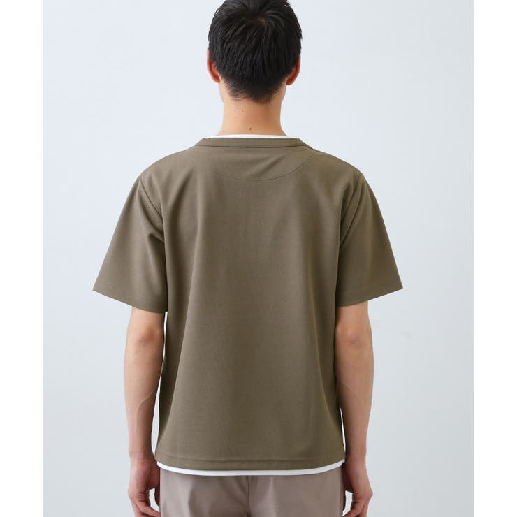 【1枚でちゃんとして見える】ヘンリーネック レイヤード風 半袖Tシャツ | THE SHOP TK | 詳細画像22 