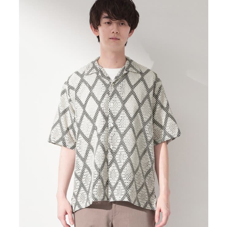 アーガイル柄 レース半袖シャツ 洗濯機OK | THE SHOP TK | 詳細画像9 