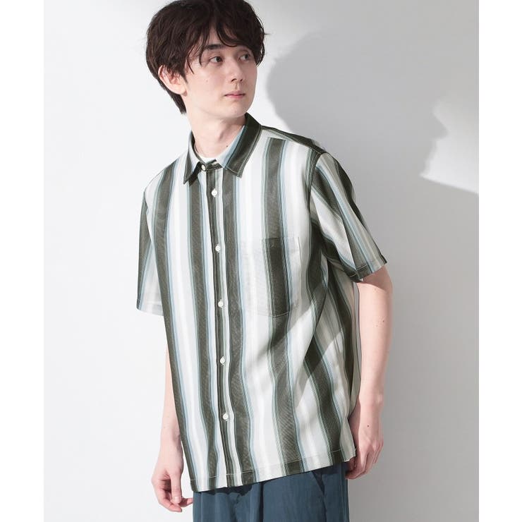 メッシュ ストライプ半袖シャツ 洗濯機OK／通気性◎ | THE SHOP TK | 詳細画像1 