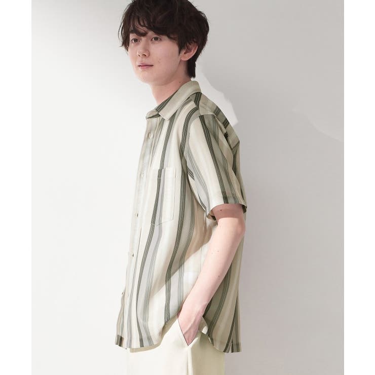 メッシュ ストライプ半袖シャツ 洗濯機OK／通気性◎ | THE SHOP TK | 詳細画像6 