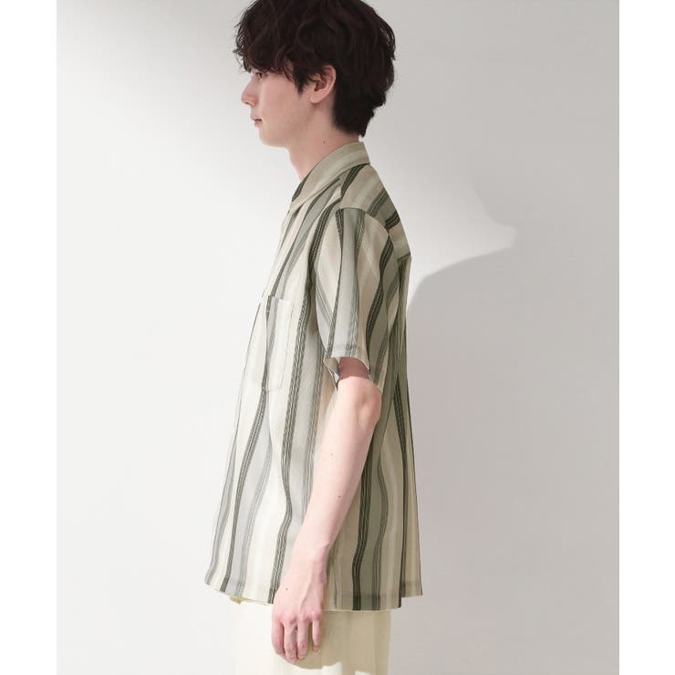 メッシュ ストライプ半袖シャツ 洗濯機OK／通気性◎ | THE SHOP TK | 詳細画像14 