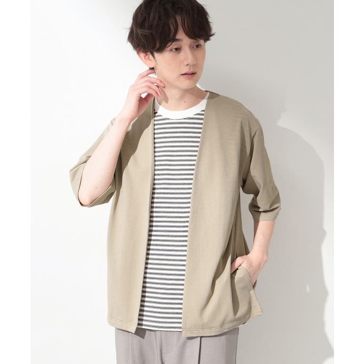 メッシュ五分袖カーディガン＋半袖Tシャツ セットアイテム 洗濯機OK | THE SHOP TK | 詳細画像4 