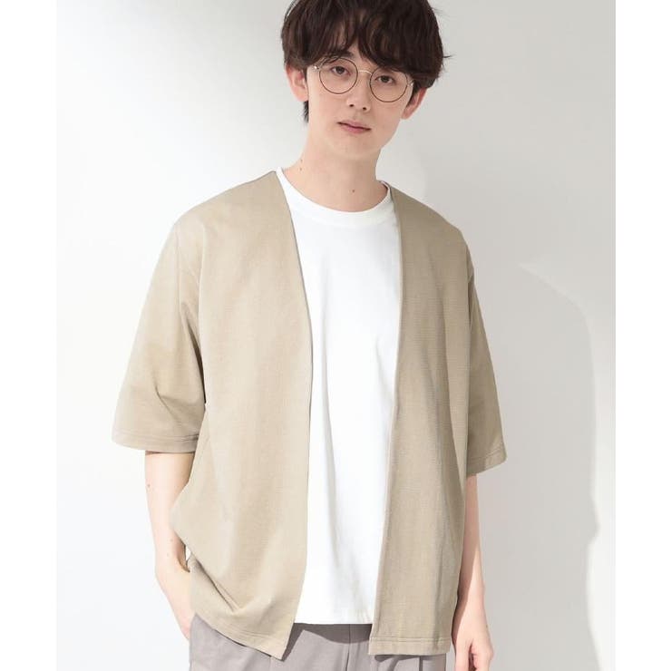 メッシュ五分袖カーディガン＋半袖Tシャツ セットアイテム 洗濯機OK | THE SHOP TK | 詳細画像1 