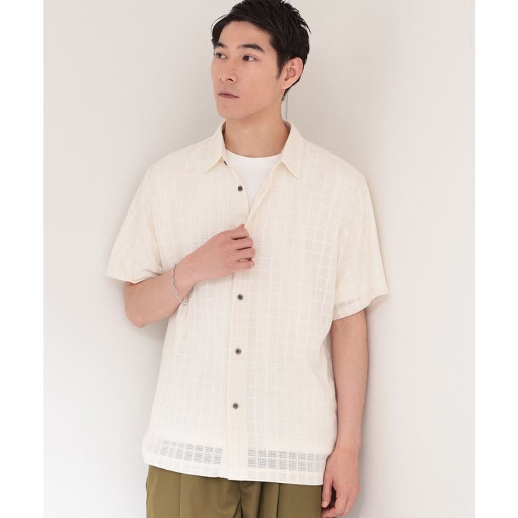 【洗濯機OK】格子柄メッシュ半袖シャツ | THE SHOP TK | 詳細画像2 