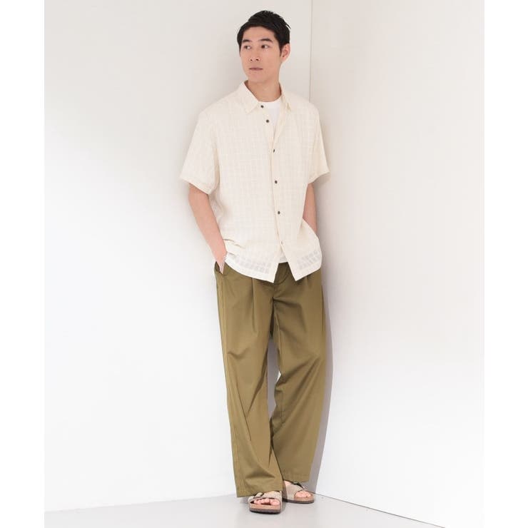 【洗濯機OK】格子柄メッシュ半袖シャツ | THE SHOP TK | 詳細画像3 