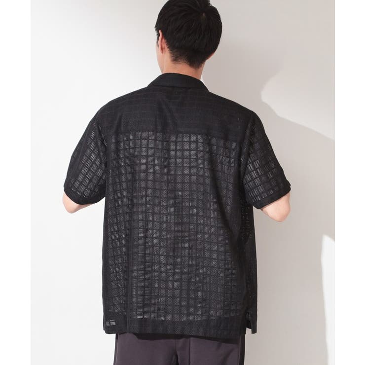 【洗濯機OK】格子柄メッシュ半袖シャツ | THE SHOP TK | 詳細画像6 