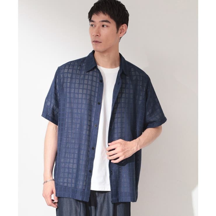 【洗濯機OK】格子柄メッシュ半袖シャツ | THE SHOP TK | 詳細画像9 
