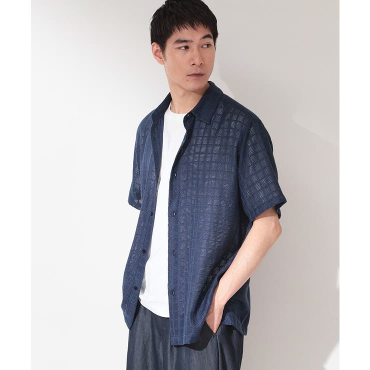 【洗濯機OK】格子柄メッシュ半袖シャツ | THE SHOP TK | 詳細画像10 