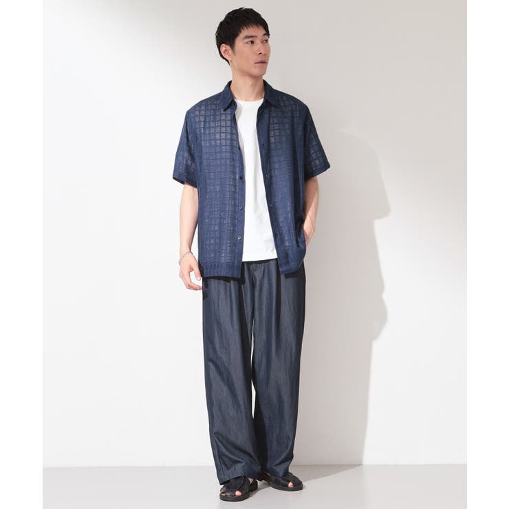 【洗濯機OK】格子柄メッシュ半袖シャツ | THE SHOP TK | 詳細画像11 