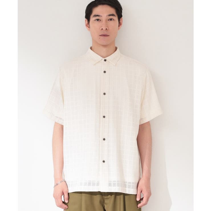 【洗濯機OK】格子柄メッシュ半袖シャツ | THE SHOP TK | 詳細画像13 